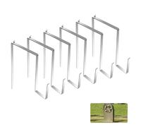 Tefola 7 Inch Crown Hanger for Graveyard, Set of 6 Metal Hooks, Extendable Width, Garland Hook for Cemetery Door Decoration, for 6 to 11 Inches Thick