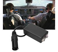 Tefola Aviation Headset Adapter, GA Dual Plugs to Airbus XLR 5 Pin Male Adapter, Headphone Extension Cable General Adapter