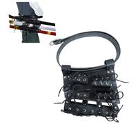 Tefola Black Leather Sword Belt Case, 3 Compartment, Adjustable, Buckle Closure, Soft Shell, Sword Accessories for Cosplay & Theme Party