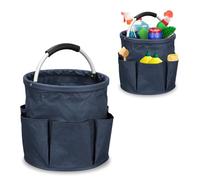 Tefola Cleaning Caddy Organiser, Cleaning Bucket Organiser with Handle, Foldable Cleaning Bag, Portable Multi Pocket Large Capacity Cleaning Caddy Bag for Home Car Garden Camping Washing (Navy blue)