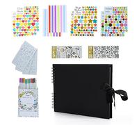 Tefola Creative Photo Album,Scrapbook Photo Album with 12 Coloured Pens and Stickers,80 Pages Photo Album Scrapbook,DIY Album for Record A Good Time, Gifts for Baby,Child,Wedding (Black)