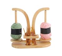 Tefola Double Yarn Winder, Rotating Magnetic Wooden Yarn Holder, Wool Holder for for Knitting Lovers,Grandma,Mother's Day Gift (Natural Color)