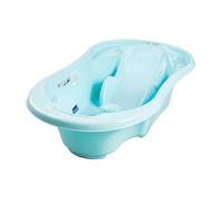 TEGA Baby Comfort Profiled Children's Bath from 0 to 15 Months 2 Types of Use Anatomical Shape with Drain Plug and Temperature Display TÜV Tested 97 x 55 cm Light Blue