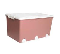 Tega Baby Multifunctional Storage Box for Toys and Other Items, Sturdy Plastic Container with Wheels, Stackable Capacity 60 Litres, Snap Latch, 57 x 36 x 31 cm, Pink