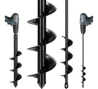Tegarbed Auger Drill Bit for Planting 2 Pack,1.6x16 inch&3.5x16 inch,Auger Drill Bit Suitable for 3/8'' Hex Drill Driver,Garden Spiral Hole and Planter for Bulbs,Fence Posts,and Umbrella Holes