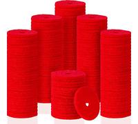 Tegeme 100pcs Sewing Machine Spool Pins Felt Pads, Red, 1 x 0.2 x 0.08 Inch, for DIY Sewing Arts Crafts