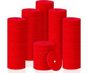 Tegeme 100pcs Sewing Machine Spool Pins Felt Pads, Red, 1 x 0.2 x 0.08 Inch, for DIY Sewing Arts Crafts