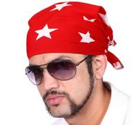 Tegeme 2 Pcs Star Printed Costume Bandanas American Flag Bandanas Costume Star Printed Wrestling Headband for Independence Day