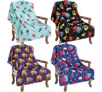 Tegeme 4 Pcs Theater Blankets Gifts Warm Musicals Flannel Throw Blankets for Women Men Christmas Holiday Birthday Gifts for Musical Theater Broadway Lovers Actors, 40" x 50"(Theatre Masks)