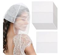 Tegeme 50 Pieces Makeup Protector Hood Disposable Cosmetic Mask Beauty Makeup and Clothing Protector Non Woven Dress Make up Face Cover Makeup Protector Face Mask for Women Girl Changing Room Supply