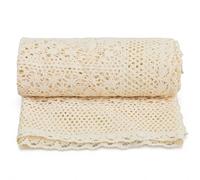 Tegeme Boho Throw Blanket 50"x60" Beige Handmade Crochet Throw Blankets Cotton Lace Blanket Lightweight Knit for Decorative Vintage Boho Decor Photo Prop