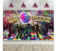 Tegeme Disco 70s Theme Party Decorations Back to 60s 70s 80s 90s Let's Boogie Disco Dancing Night Photography Photo Booth Background Birthday Party Supplies, 72.8 x 43.3 Inches