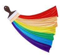 Tegeme Rainbow Color Art Paint Party Decoration Sheer Rainbow for Blackboard Extra Large Brush and Duct Tape Colorful Curtain for 1st Day of Classroom Decor (29.5 x 78.7 Inch)