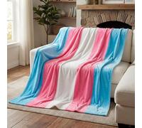 Tegeme Transgender Pride Super Soft Throw Blanket 50 x 60 Inch Nonbinary Pride Blankets for Home Sofa Bedroom Living Room Decor, All Season, Non Binary Gifts (Blue & Pink)
