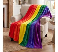 Tegeme Transgender Pride Super Soft Throw Blanket 50 x 60 Inch Nonbinary Pride Blankets for Home Sofa Bedroom Living Room Decor, All Season, Non Binary Gifts(Rainbow)