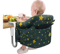 Teglu Portable High Chair Baby, Folding Hook on Seat Clip on Highchair with Seat Belt/Bag/Removable Seat for Home Travel,6-36 Months/33lb