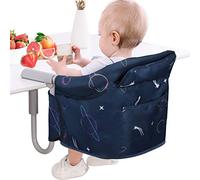 Teglu Portable Hook on Seat, Folding High Chair Baby Clip on Highchair with Seat Belt/Bag/Removable Seat for Home Travel,6-36 Months/33lb-Blue