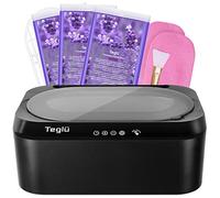 Teglu Updated Paraffin Wax Bath for Hands and Feet 4L with Automatic Lid, Paraffin Wax Machine with 3pcs Paraffin Wax/Glove/Brush for Hand Spa at Home/Salon, 200W, FHC-2222