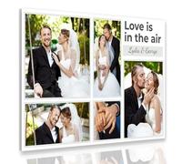 TEGM Custom Photo Collage Canvas Framed Wall Art Personalized Family Print Turn Your Photo into the Perfect Decor for Living Room or Kitchen Ready to Hang (Design 5, 16"x24", Wrapped Canvas)