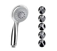 Tegollus 5 Spray Spa, Self Cleaning Never Clog Patented Technology Handheld, Universal Shower Head for Hard Water, Silver