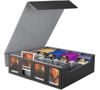 TEGOVE Trading Card Storage Box for 2400+ Cards, Trading Card Storage Box for Commander Display, MTG TCG Box with 8 Adjustable Card Dividers, for Magic PTCG Sports Cards