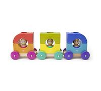 Tegu 12 Piece Magnetic Wooden Tram Building Block Toy Set, Rainbow, (TRM-RBW-801T)