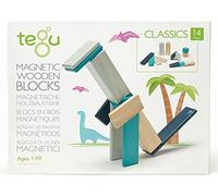 Tegu 14 Piece Magnetic Wooden Block Set, Blues