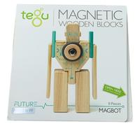 Tegu Magnetic Wooden Blocks Magbot 9 Piece Set Future Robot STEM Toy Ages 1-99