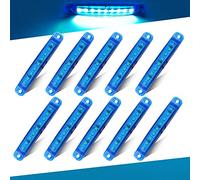 Teguangmei 10Pcs Blue Side Marker Lights 9LED LED Indicator 3.9" 12-24V Front Rear Lights Position Lamps Universal For Trailer Truck Lorry Van Caravan Side Lights