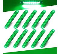 Teguangmei 10Pcs Green Side Marker Lights 12-24V 9LED Indicator Front Rear LED Lights 3.9'' Position Lamps for Trailer Truck Lorry Van Caravan Side Light