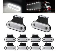 Teguangmei 10PCS LED Side Marker Lights with Support 20SMD Side Indicator 12-24V Clearance Lights Front Rear Lights Position Lamps for Truck Trailer RV Lorry Camper Van Caravan (White)