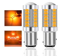 Teguangmei 1157 BAY15D P21/5W Car LED Bulbs Amber Yellow Front and Rear Turn Signal Light 900LM Ultra Bright 5730 33-SMD LED Turn Signal Light Bulbs for Car Trailer 12-30V 3.6W- 2Pcs