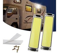 Teguangmei 12-24V Car LED Interior Lights, 108 LED Universal COB RV Ceiling Roof Lights Strip Light with ON/OFF Switch, 6000K White Lamp for Camper Cargo Car RV Van Truck Motorhome Boat (2PCS)