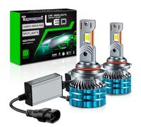 Teguangmei 2PCS 9012 LED Headlight Bulbs, Copper Tube Rapid Heat Dissipation, 110W 20000LM 6000K Cool White HIR2 Car High/Low Beam Headlight Bulbs Conversion Kit, 400% Super Bright, Canbus Error Free