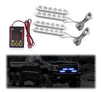 Teguangmei 4 in 1 Emergency Strobe Grille Lights with Flash Controller 12-24V 4x6-LED High Lighted Warning Hazard Flashing Light for Vehicles 12 Modes Strobe Lights Kit for Trucks Car ATV RV Van