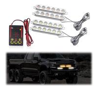Teguangmei 4 in 1 Emergency Strobe Grille Lights with Flash Controller 12-24V 4x6-LED High Lighted Warning Hazard Flashing Light for Vehicles 12 Modes Strobe Lights Kit for Trucks Car ATV RV Van