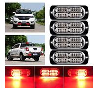Teguangmei 4Pcs High Intensity 20-LED Super Bright Red LED Emergency Hazard Warning Flashing Strobe Lights for Construction Vehicle SUV Tow Truck Van 12V-24V