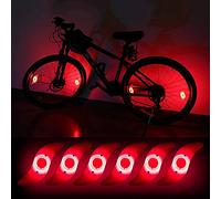 Teguangmei 6Pcs Bicycle Hot Wheel Spoke Lights, Red Flashing LED Neon Lights Bike Cycling Tire Spoke Safety Warning Lights Waterproof