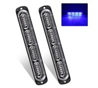 Teguangmei Emergency Warning Strobe Lights, Universal 2 Pack 24 LED 72W Flashing Surface Mount Blue Caution Construction Hazard Warning Beacon Light Bar for Car Truck Boat ATVs 12-24V