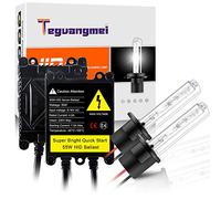 Teguangmei H1 55W Car HID Xenon Conversion Kit 6000K Xenon White Headlight Bulbs + 2Pcs 55W AC Ultra Slim Quick Start HID Ballasts Replace for Car Vehicles Headlight High/Low Beam Xenon Kit