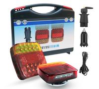 Teguangmei Wireless Trailer Rear Lights Magnetic, Wireless LED Towing Lights Kit, 12-24V Rechargeable Magnetic Tail Light for Trailer Truck Boat RV Pickup Camper Caravan, IP65 Waterproof E11 Approved