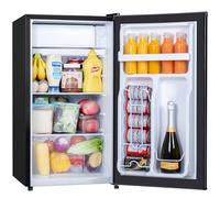 Tehanld - Small Fridge with Freezer 3.2 Cubic Feet Reversible Door, Compact Refrigerator, Energy Saving, Low Noise, Mini Fridge for Bedroom, Office and Apartment, Black