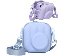 TEHAOUU Camera Case Compatible with Instax Mini 12 /Mini 13, Solid Color Hard Shell Storage Bag, Crossbody Pouch for Outdoor Travel and Instant Camera Carry (Blue)