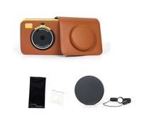 TEHAOUU Camera Case Compatible with Kodak C300R Instant Camera, Protective Case Set with Lens Cover & Tempered Glass Film (Brown Set 1)