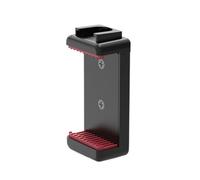TEHAOUU Cold Shoe Phone Mount Clip with 1/4" Screw Holes, 56-90mm Adjustable Phone Clamp for Live Streaming/Vlogging, Compatible with Mic/Light & Tripod