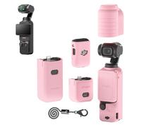 TEHAOUU Colorful Silicone Cover for DJI Osmo Pocket 3 Case Cute Protective Cover All-in-one Sleeve Anti-scratch Creator Combo Accessories (Pink)