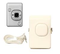 TEHAOUU Instant Camera Case, Compatible with Fujifilm Instax Mini liplay+ - Vintage PU Protective Sleeve with Belt Clip for Daily Use (Light Khaki)