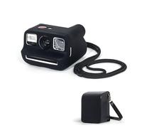 TEHAOUU Protective Case Compatible with Polaroid Go Instant Camera, Silicone Shockproof Cover with Matching Lanyard and Storage Pouch for Portable Protection (Black)