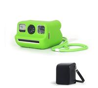 TEHAOUU Protective Case Compatible with Polaroid Go Instant Camera, Silicone Shockproof Cover with Matching Lanyard and Storage Pouch for Portable Protection (Green)