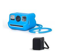 TEHAOUU Protective Case Compatible with Polaroid Go Instant Camera, Silicone Shockproof Cover with Matching Lanyard and Storage Pouch for Portable Protection (Blue)